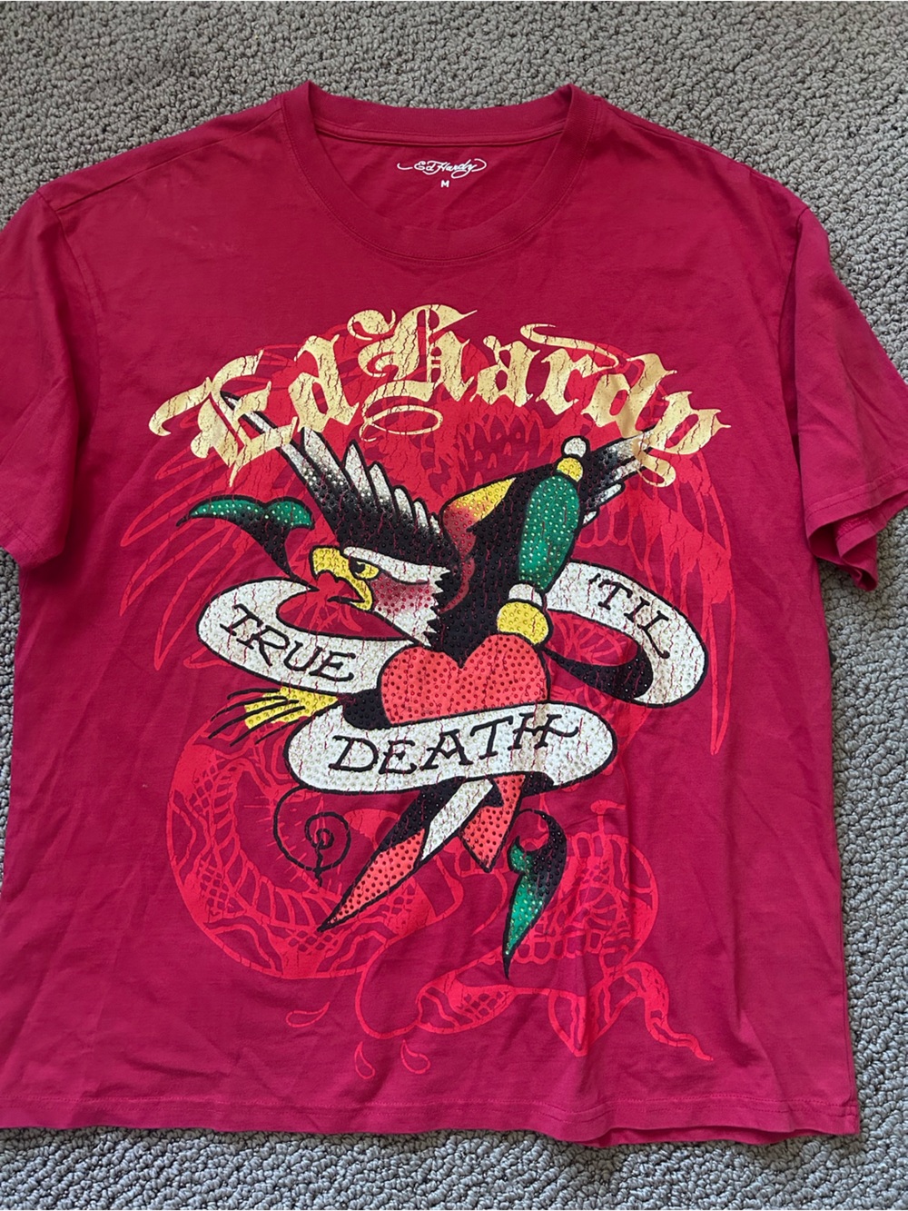 Ed Hardy True Eagle Rhinestone T-Shirt